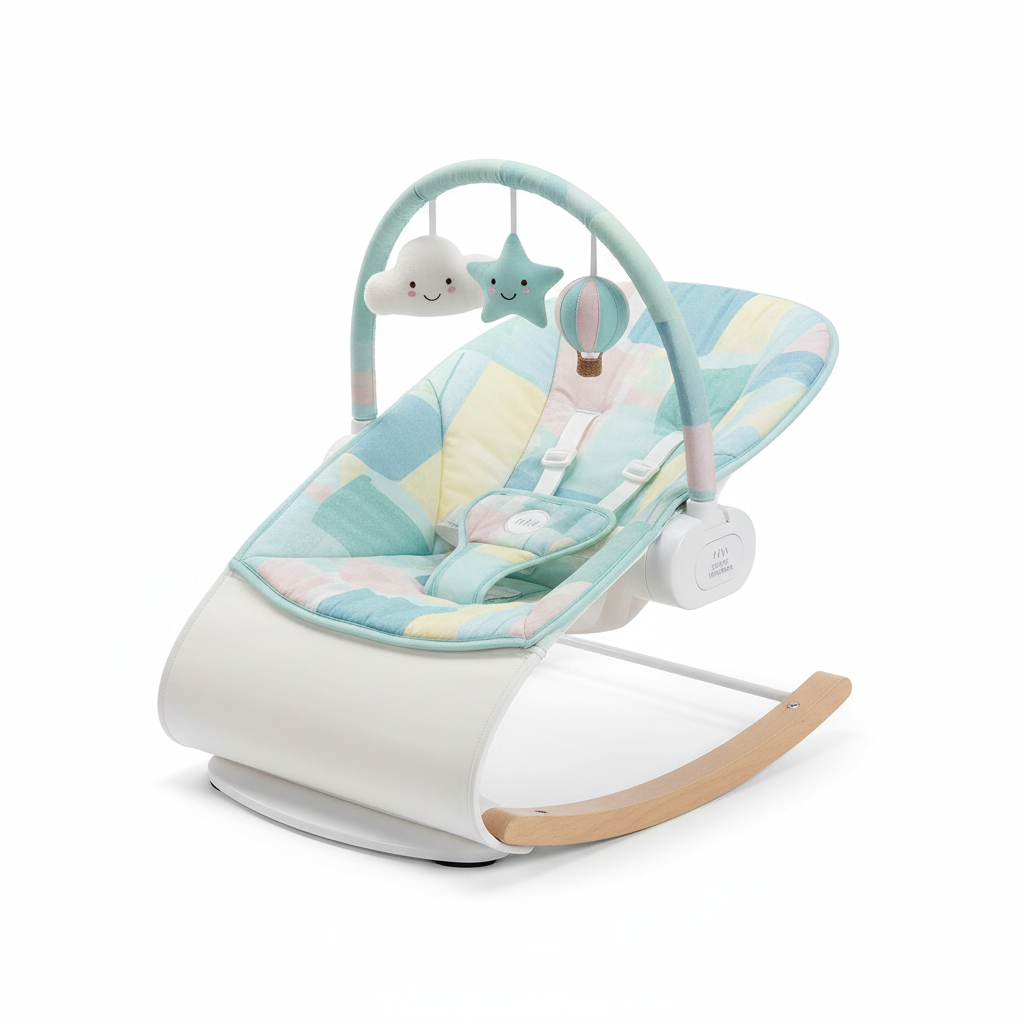 Baby Bouncer Rocker Chair with Vibration and Toy Bar
