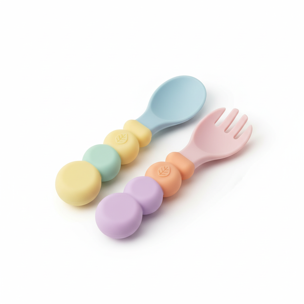 Baby Soft Tip Spoon and Fork Weaning Set