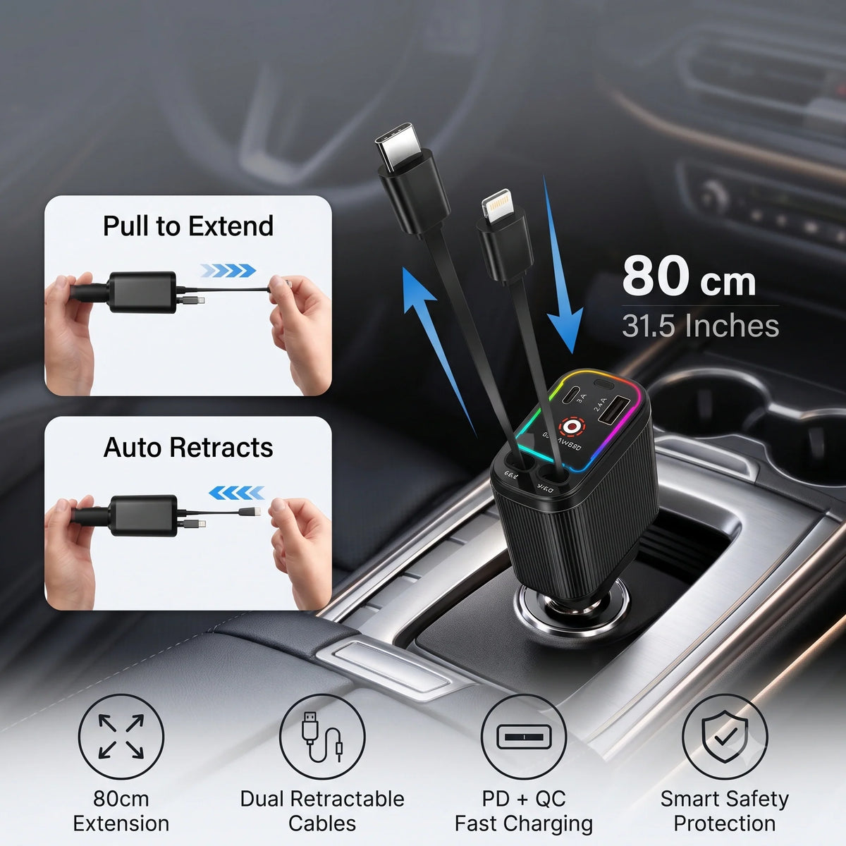 CarChargePro™ – 4-in-1 Fast Car Charger (BUY 1 GET 1 FREE)