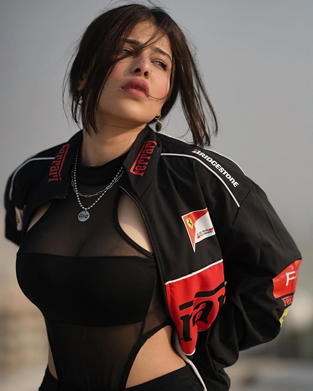 **Dripmozo black Ferrari  Racing Jacket | Premium Motorsport Streetwear**