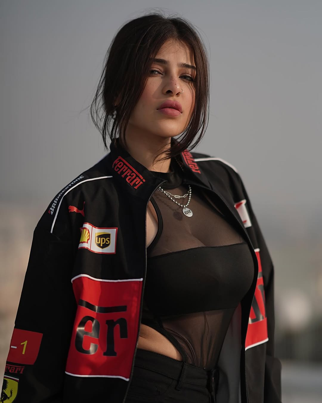**Dripmozo black Ferrari  Racing Jacket | Premium Motorsport Streetwear**