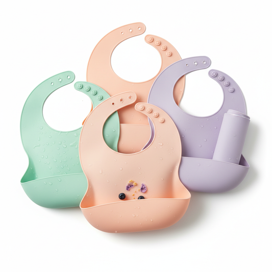 Waterproof Silicone Baby Bib with Food Catcher